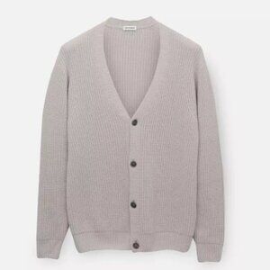 Men's Son of a Tailor Cardigan Pearl Grey 100% Merino Wool 3xl Fall/Winter
